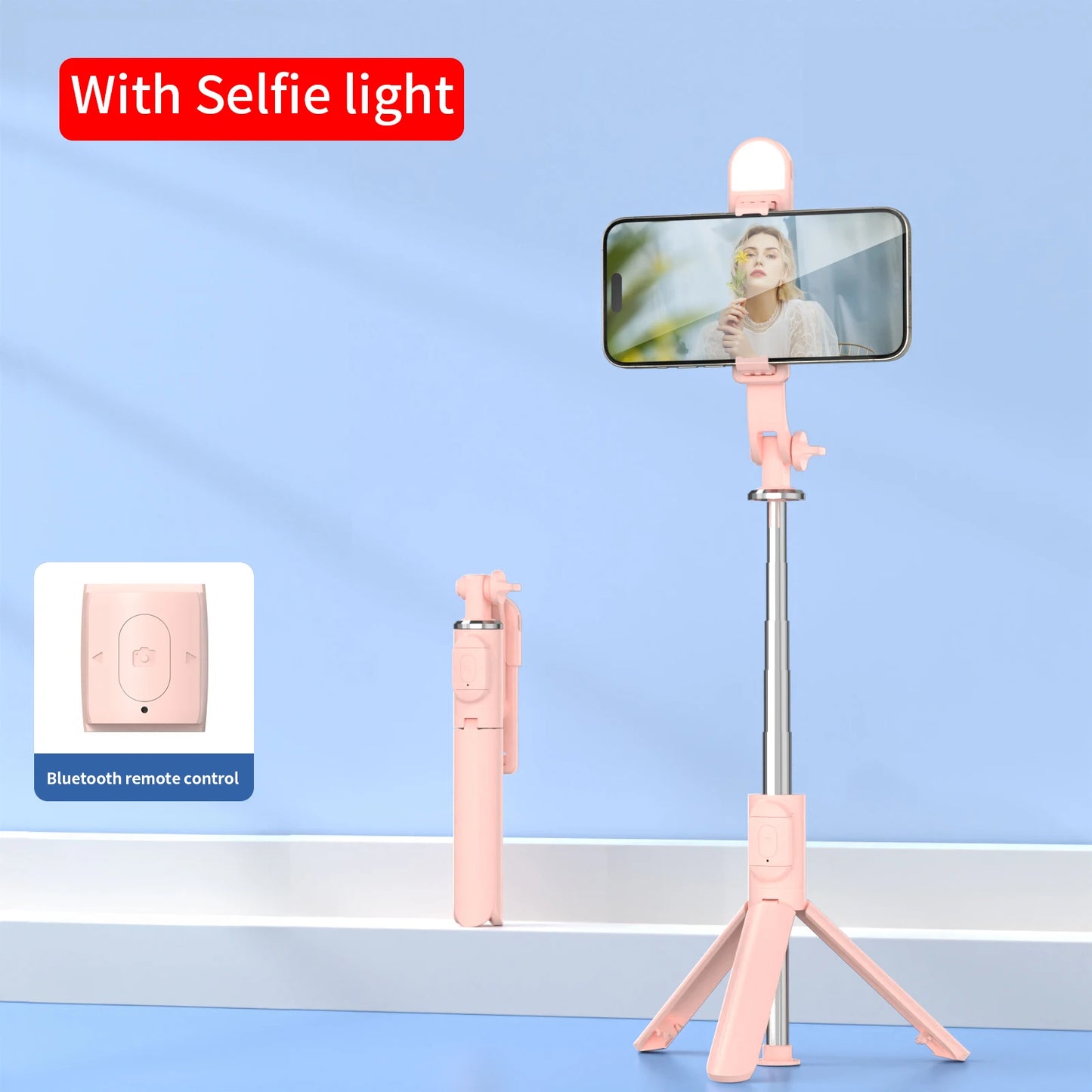 Bluetooth wireless selfie stick mini tripod extendable