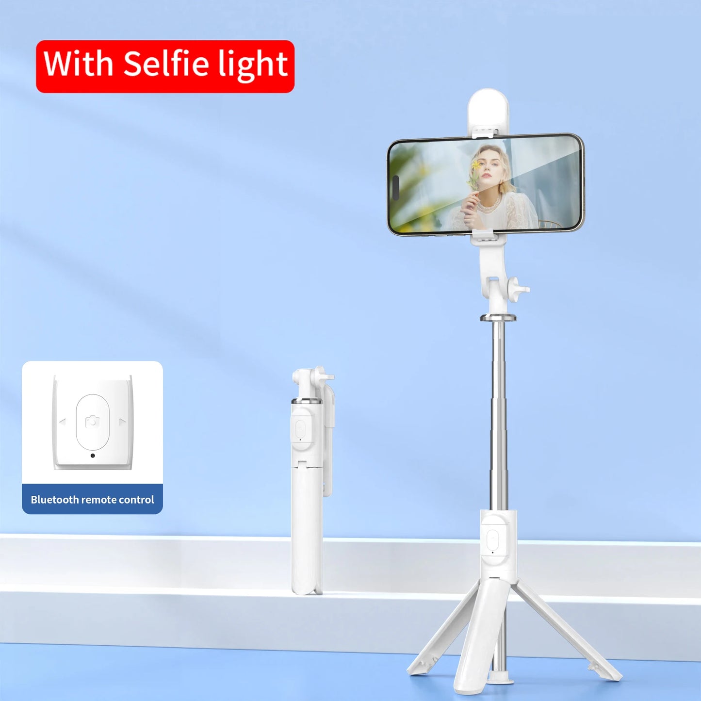 Bluetooth wireless selfie stick mini tripod extendable
