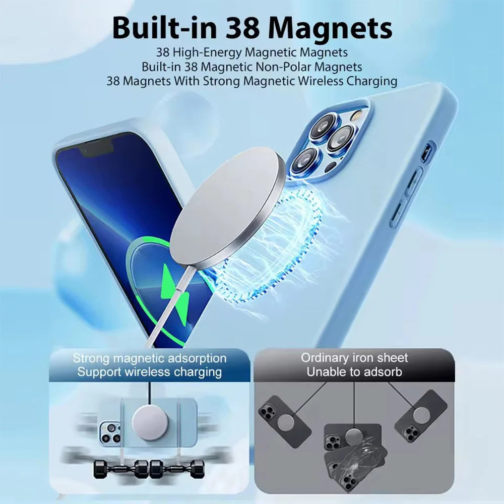 For Magsafe Liquid Silicone Magnetic Case For iPhone