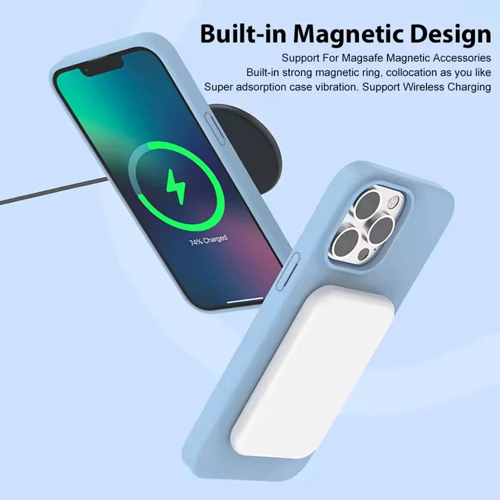 For Magsafe Liquid Silicone Magnetic Case For iPhone
